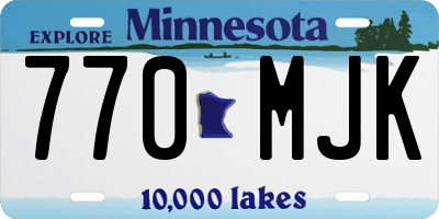 MN license plate 770MJK