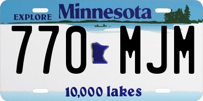 MN license plate 770MJM