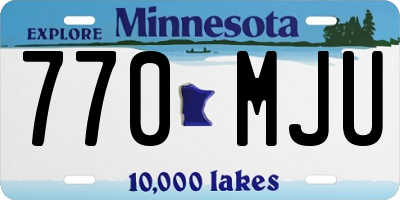 MN license plate 770MJU