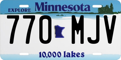 MN license plate 770MJV