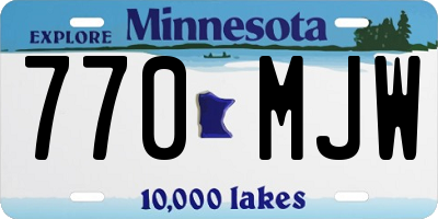 MN license plate 770MJW