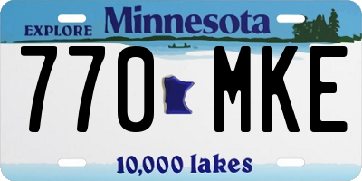 MN license plate 770MKE