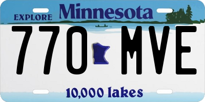 MN license plate 770MVE