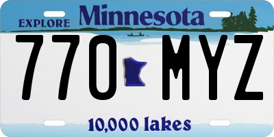 MN license plate 770MYZ