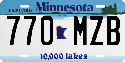 MN license plate 770MZB