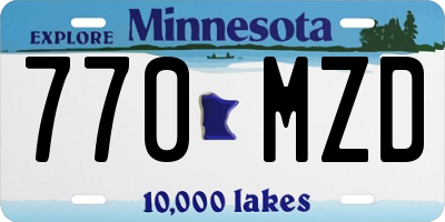 MN license plate 770MZD