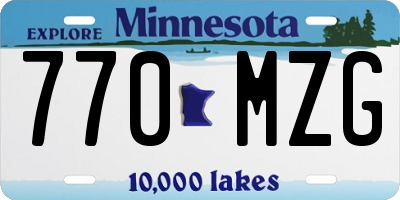 MN license plate 770MZG