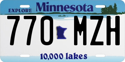 MN license plate 770MZH