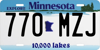 MN license plate 770MZJ