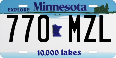 MN license plate 770MZL