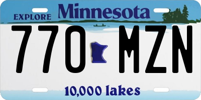 MN license plate 770MZN