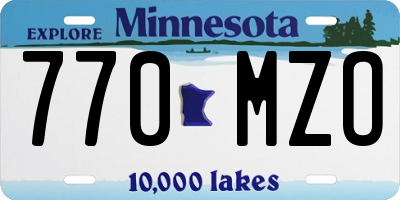 MN license plate 770MZO
