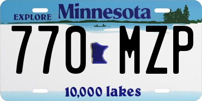 MN license plate 770MZP