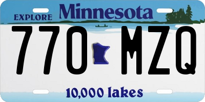 MN license plate 770MZQ