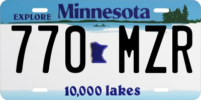 MN license plate 770MZR