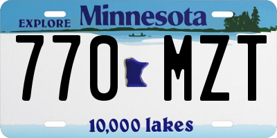 MN license plate 770MZT