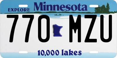 MN license plate 770MZU