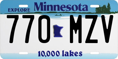 MN license plate 770MZV