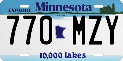 MN license plate 770MZY