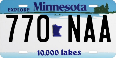MN license plate 770NAA