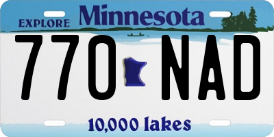 MN license plate 770NAD