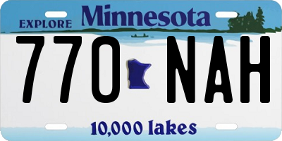 MN license plate 770NAH