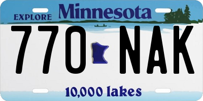 MN license plate 770NAK