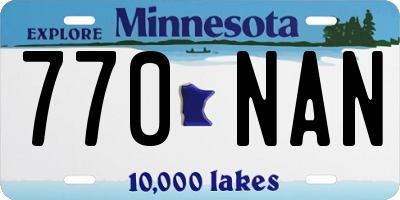 MN license plate 770NAN