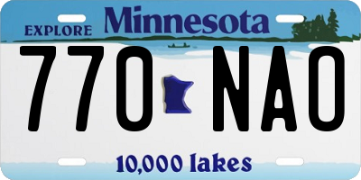 MN license plate 770NAO