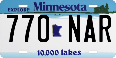 MN license plate 770NAR