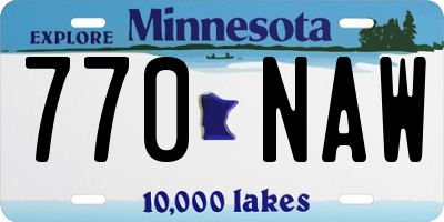 MN license plate 770NAW