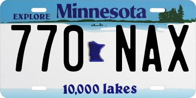 MN license plate 770NAX