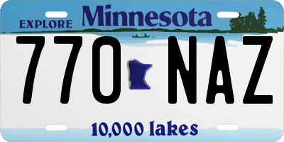 MN license plate 770NAZ