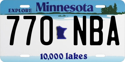 MN license plate 770NBA
