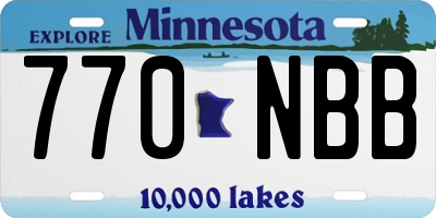 MN license plate 770NBB
