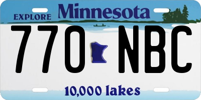 MN license plate 770NBC