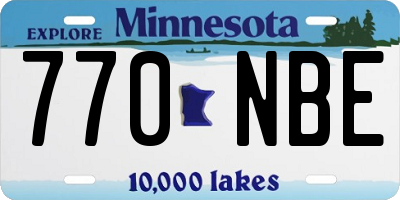 MN license plate 770NBE