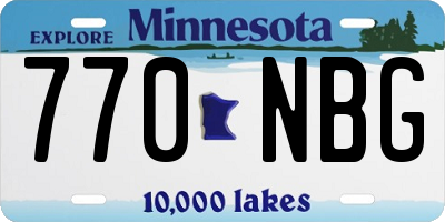 MN license plate 770NBG