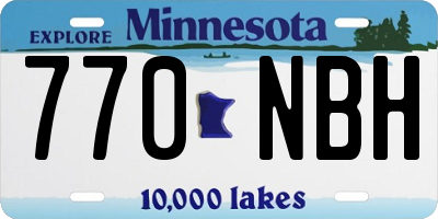 MN license plate 770NBH