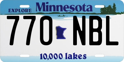 MN license plate 770NBL