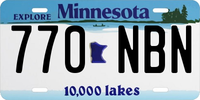 MN license plate 770NBN