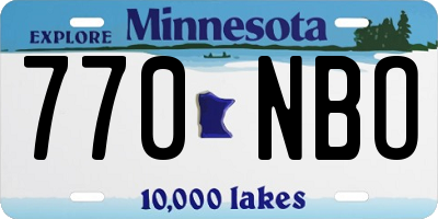 MN license plate 770NBO