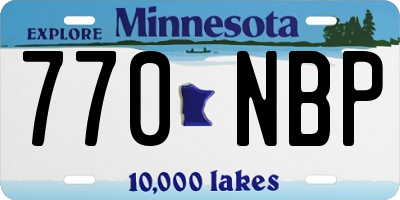 MN license plate 770NBP