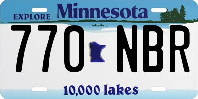MN license plate 770NBR
