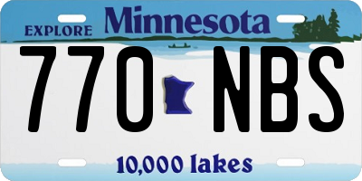 MN license plate 770NBS