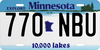 MN license plate 770NBU