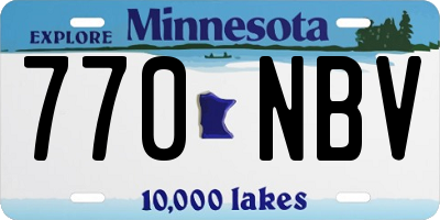 MN license plate 770NBV