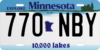 MN license plate 770NBY