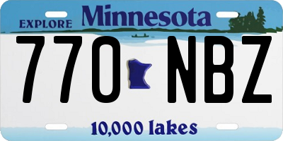 MN license plate 770NBZ