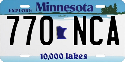 MN license plate 770NCA